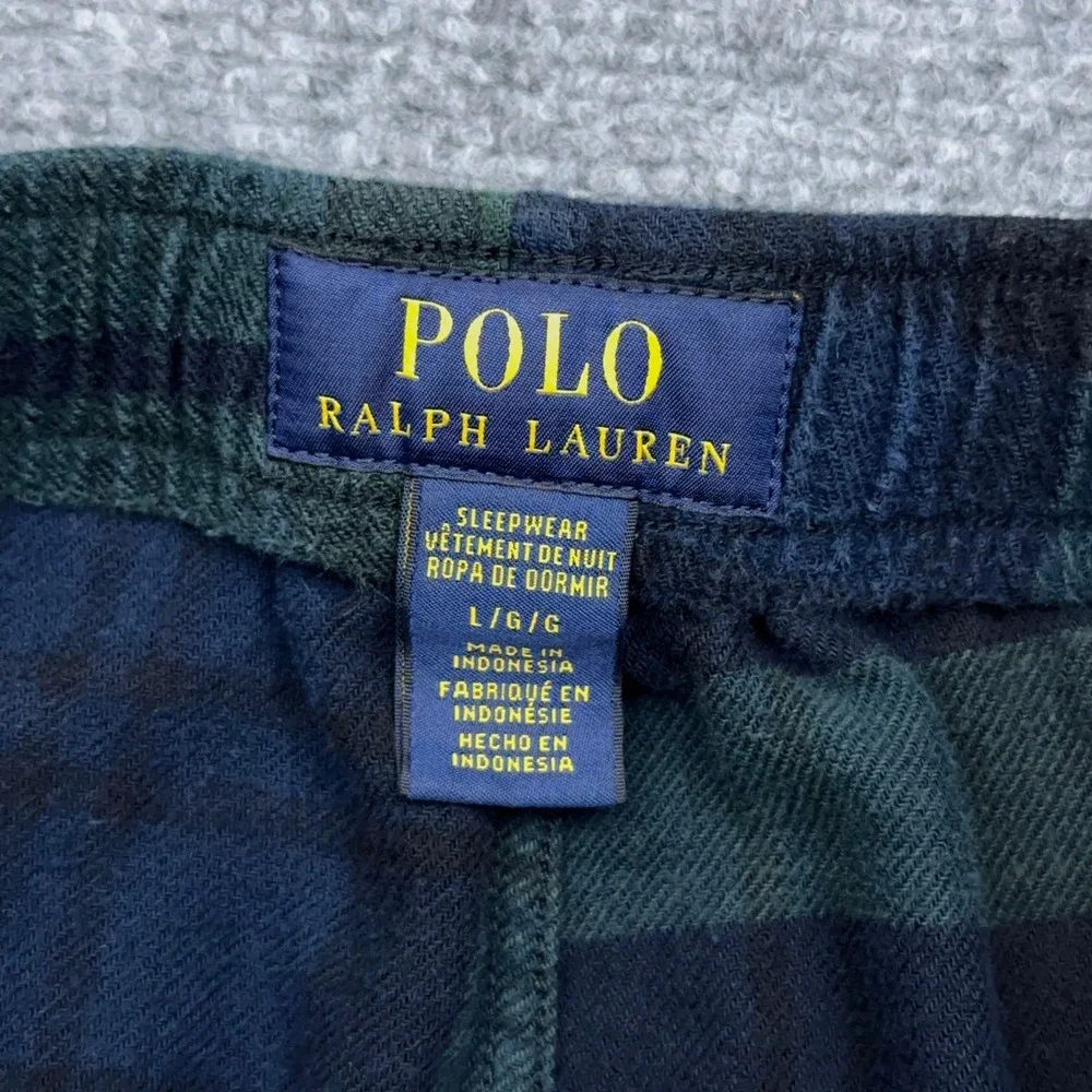 Polo Ralph Lauren Flannel Sleepwear Pants Men Large Blackwatch Plaid Pony Lounge